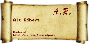 Alt Róbert névjegykártya